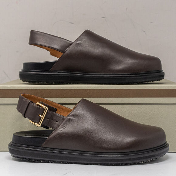 Marni Fussbett Brown Leather Slingback Mules, Size 37.5 EU (7.5 US) - Picture 2 of 7